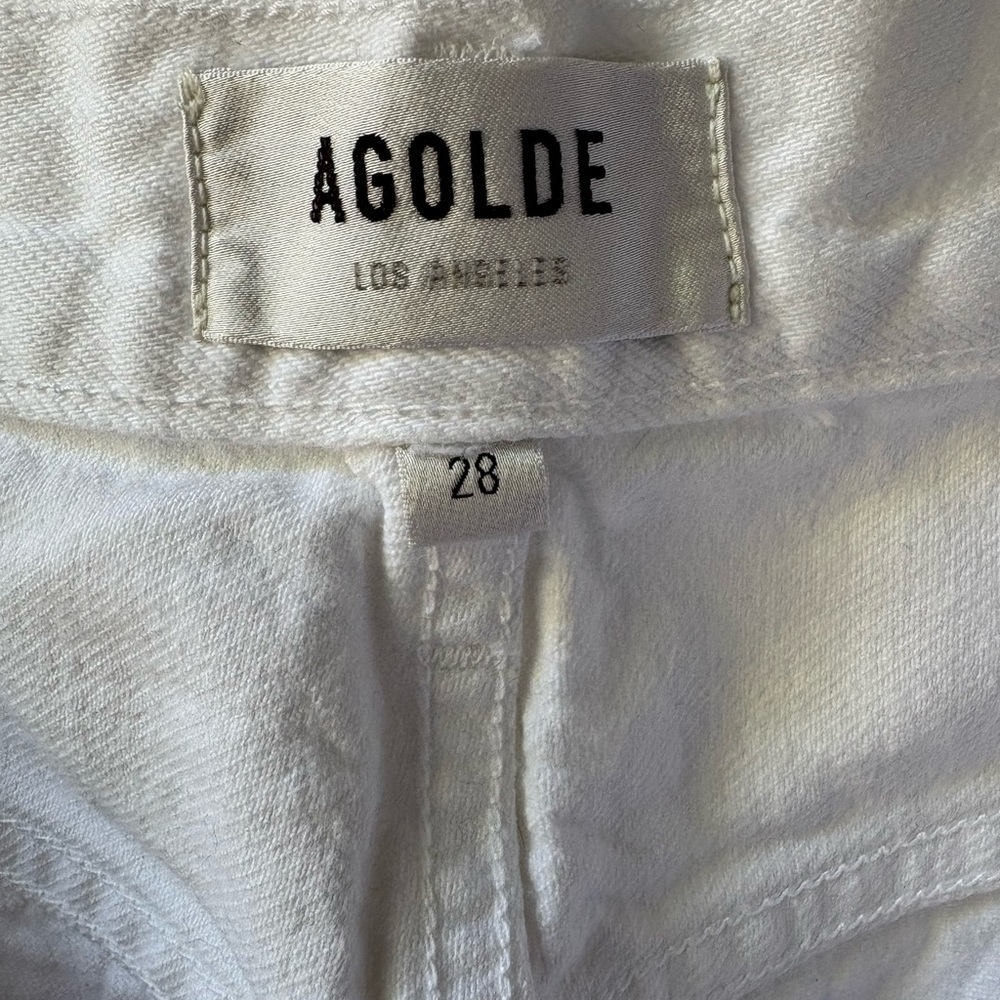 Agolde 90s Distressed White Crop Jeans​ - Picture 12 of 15